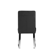 Ien 25 Inch Dining Chair Set of 2- Armless- Black Faux Leather- Chrome