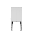 Ien 25 Inch Dining Chair Set of 2- Armless- White Faux Leather- Chrome