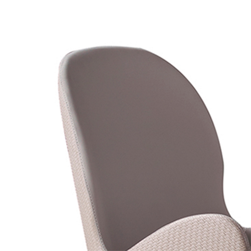 Gry 23 Inch Dining Chair Set of 2- Curved Padded- Beige Faux Leather- Black