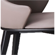 Mry 23 Inch Dining Chair Set of 2- Padded Tall Back- Beige Faux Leather