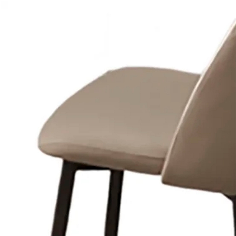 Hem 22 Inch Dining Chair Set of 2- Beige Faux Leather- Armless Open Back