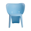 Fyna 16 Inch Kids Chair with Curved Back- Set of 4- Elephant Trunk Design- Blue