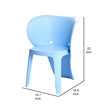 Fyna 16 Inch Kids Chair with Curved Back- Set of 4- Elephant Trunk Design- Blue