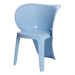 Fyna 16 Inch Kids Chair with Curved Back- Set of 4- Elephant Trunk Design- Blue