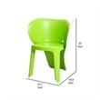 Fyna 16 Inch Kids Chair with Curved Back- Set of 4- Elephant Trunk Design- Green