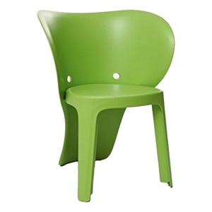 Fyna 16 Inch Kids Chair with Curved Back- Set of 4- Elephant Trunk Design- Green