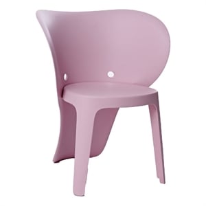 Fyna 16 Inch Kids Chair with Curved Back- Set of 4- Elephant Trunk Design- Pink