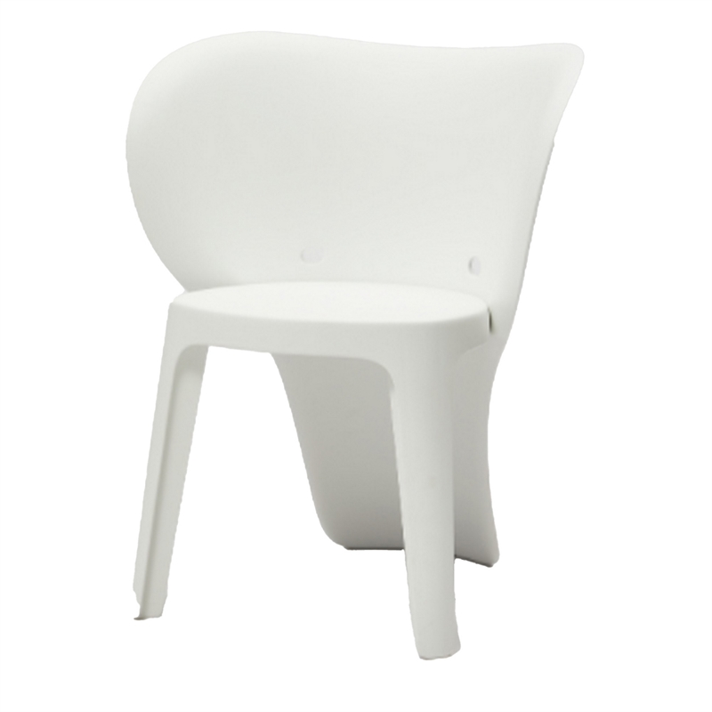 Fyna 16 Inch Kids Chair with Curved Back- Set of 4- Elephant Trunk Design- White