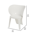 Fyna 16 Inch Kids Chair with Curved Back- Set of 4- Elephant Trunk Design- White