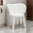 Fyna 16 Inch Kids Chair with Curved Back- Set of 4- Elephant Trunk Design- White
