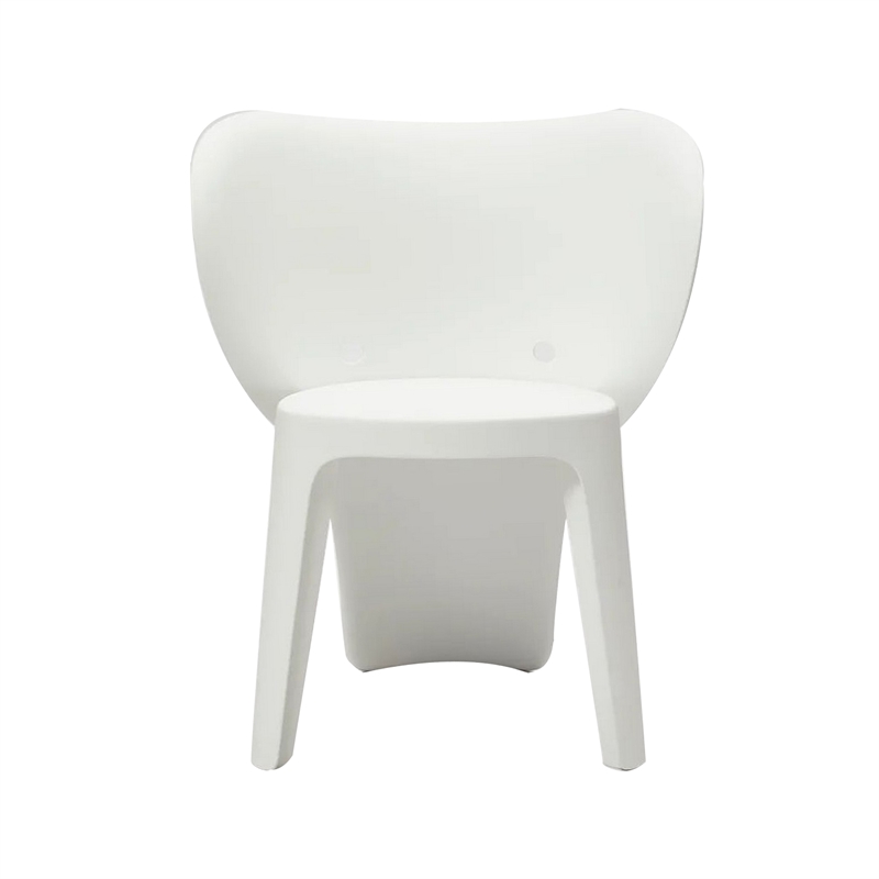 Fyna 16 Inch Kids Chair with Curved Back- Set of 4- Elephant Trunk Design- White