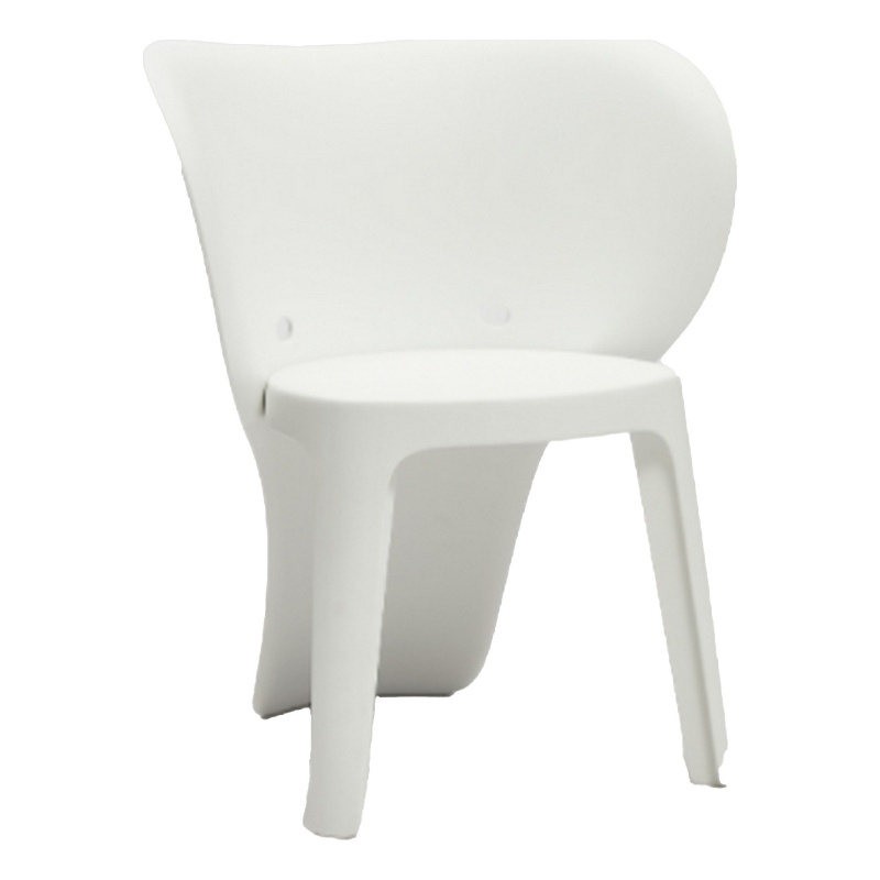 Fyna 16 Inch Kids Chair with Curved Back- Set of 4- Elephant Trunk Design- White