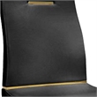 Gyn 17 Inch Dining Chair Set of 2- Cantilever Base- Black Gold Faux Leather