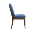 Nick 25 Inch Dining Chair Set of 2- Cushioned- Walnut Brown Legs- Blue