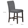 Ghy 25 Inch Dining Side Chair Set of 2- Gray Textured Upholstery- Brown