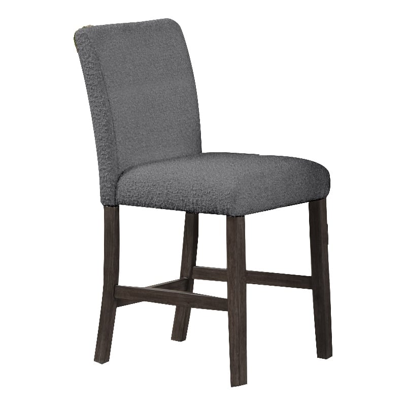 Ghy 25 Inch Dining Side Chair Set of 2- Gray Textured Upholstery- Brown