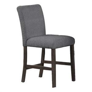 Ghy 25 Inch Dining Side Chair Set of 2- Gray Textured Upholstery- Brown