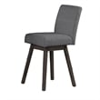 Ghy 25 Inch Swivel Counter Chair Set of 2- Gray Textured Upholstery- Brown