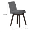 Ghy 25 Inch Swivel Counter Chair Set of 2- Gray Textured Upholstery- Brown