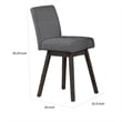 Ghy 25 Inch Swivel Counter Chair Set of 2- Gray Textured Upholstery- Brown