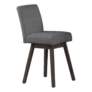 Ghy 25 Inch Swivel Counter Chair Set of 2- Gray Textured Upholstery- Brown