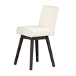 Ghy 25 Inch Swivel Counter Chair Set of 2- White Textured Upholstery- Brown