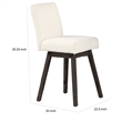 Ghy 25 Inch Swivel Counter Chair Set of 2- White Textured Upholstery- Brown