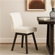 Ghy 25 Inch Swivel Counter Chair Set of 2- White Textured Upholstery- Brown