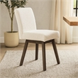 Ghy 25 Inch Swivel Counter Chair Set of 2- White Textured Upholstery- Brown