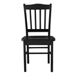 Nova 18 Inch Dining Side Chair Set of 2- Slatted Backrests- Jet Black Wood