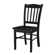 18 Inch Dining Side Chair Set of 2- Slatted Backrests- Jet Black Wood