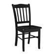 18 Inch Dining Side Chair Set of 2- Slatted Backrests- Jet Black Wood