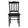 18 Inch Dining Side Chair Set of 2- Slatted Backrests- Jet Black Wood