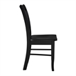 18 Inch Dining Side Chair Set of 2- Slatted Backrests- Jet Black Wood