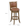 Haley 26 Inch Swivel Counter Height Chair Chestnut Brown Wood- Faux Leather