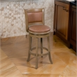 Haley 26 Inch Swivel Counter Height Chair Chestnut Brown Wood- Faux Leather