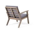 Elin Outdoor Club Chair Set of 2- Acacia Wood Frame- Gray Cushions