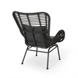 Slay Outdoor Accent Chair Set of 2- 25 Inch- Gray Woven Rattan- Iron Legs