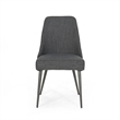 Dining Side Chair Set of 2- Smooth Textured Gray Fabric Armless Design