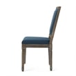 Dining Side Chair Set of 2- Traditional Style- Navy Blue Polyester