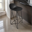 Bert 30 Inch Barstool Chair Set of 2- Low Back- Geometric Black Metal