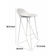 Bert 30 Inch Barstool Chair Set of 2- Low Back- Geometric White Metal