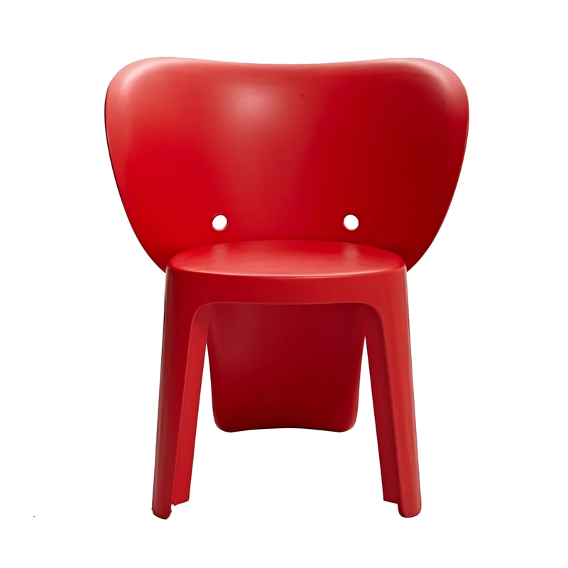 Fyna 16 Inch Kids Chair Set of 4- Curved Back- Elephant Trunk Design- Red
