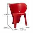Fyna 16 Inch Kids Chair Set of 4- Curved Back- Elephant Trunk Design- Red