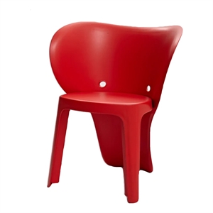 Fyna 16 Inch Kids Chair Set of 4- Curved Back- Elephant Trunk Design- Red