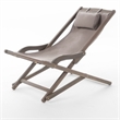 Mikki Portable Sling Chair Set of 2 with Pillows- Gray Polyester- Wood Base