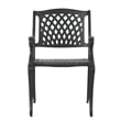 Cay Outdoor Dining Chair Set of 2- Mesh Style Back- Black Cast Aluminium