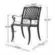 Cay Outdoor Dining Chair Set of 2- Mesh Style Back- Black Cast Aluminium