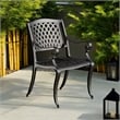 Cay Outdoor Dining Chair Set of 2- Mesh Style Back- Black Cast Aluminium