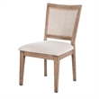 Mary Dining Side Chair Set of 2- White- Classic Natural Elm Wood